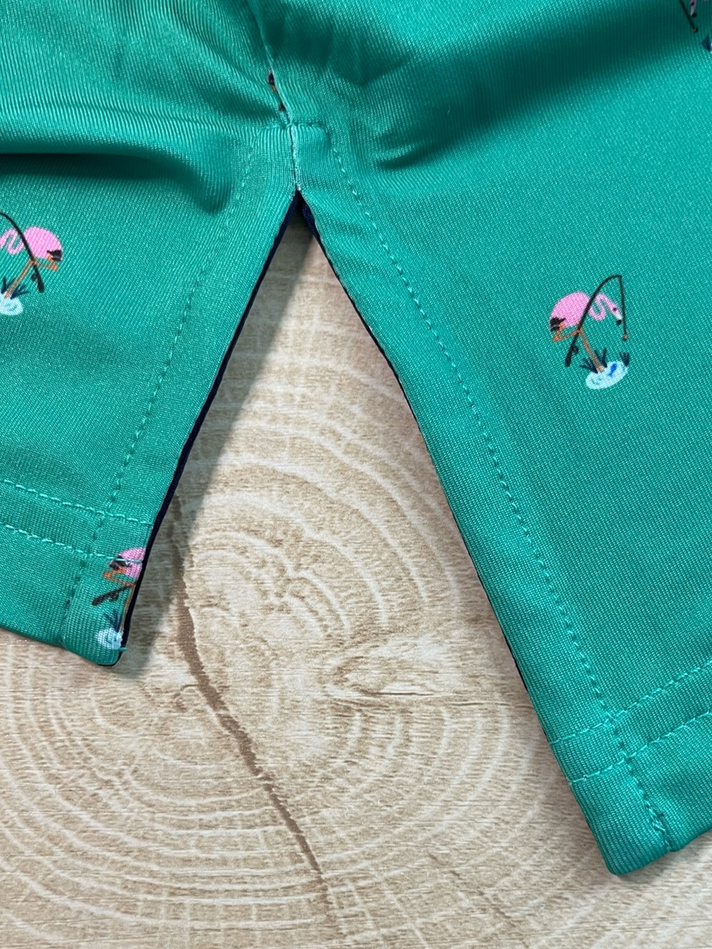 NWT Polo Ralph Lauren RLX Golf Polo Shirt Men's Large Green Multicolor Flamingo - Picture 9 of 13